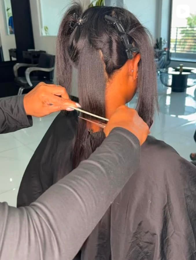 Precision haircutting in progress