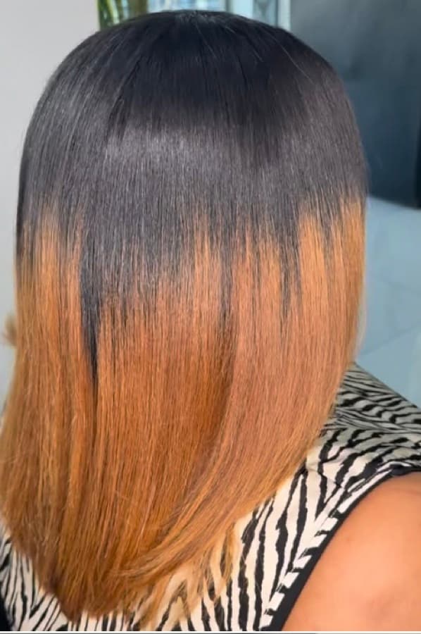 Ombre silk press result